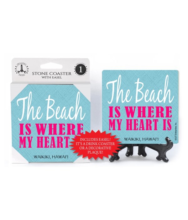 The beach is where my heart is - Pink wr