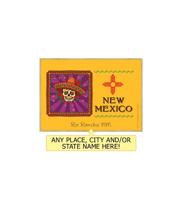 New Mexico - purple box with sugar skull