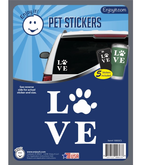 Love and Paw Car Stickers