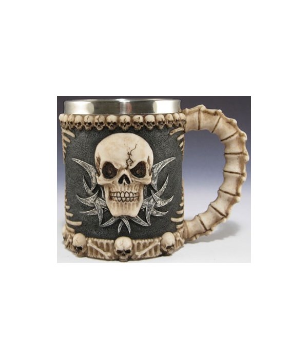 Skull  Mug/metal insert -4.25"H,3.5"W
