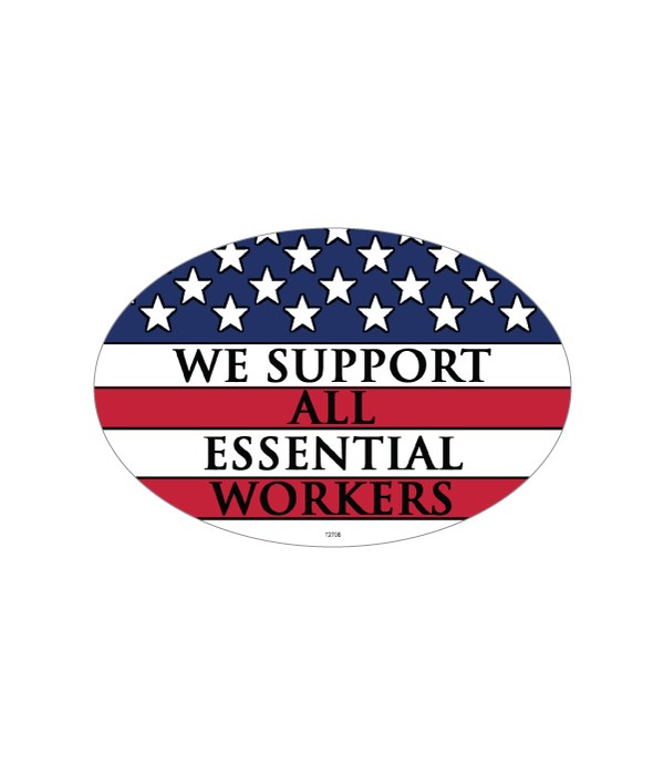 Covid Support Essential work oval magnet