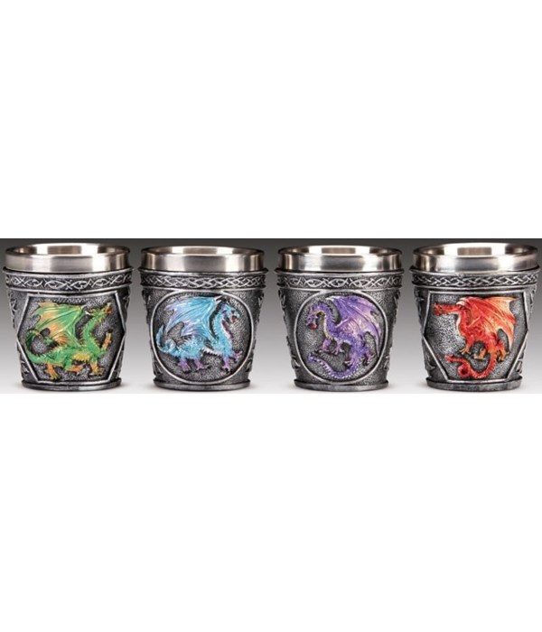 Dragon stainless shot glass 4/A 2-3/8"