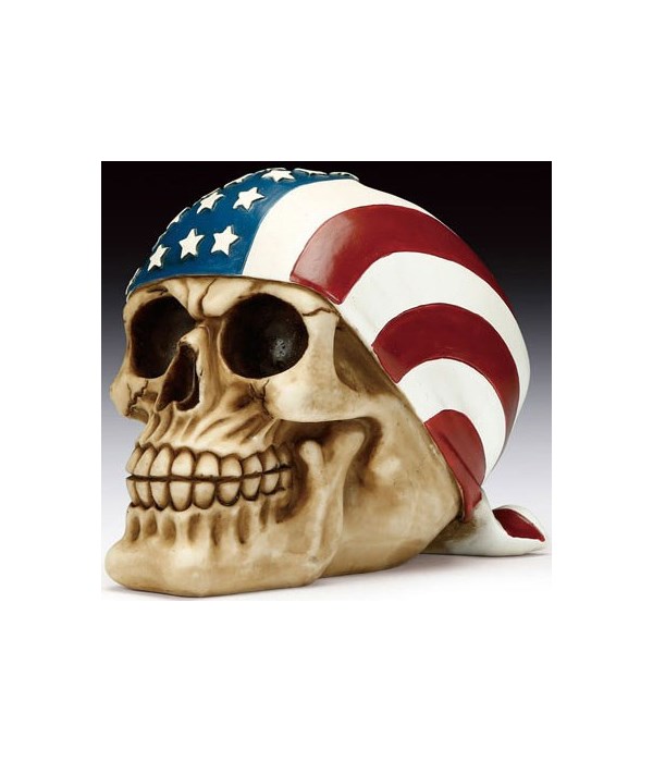 Skull w/flag bandana 5.25"T
