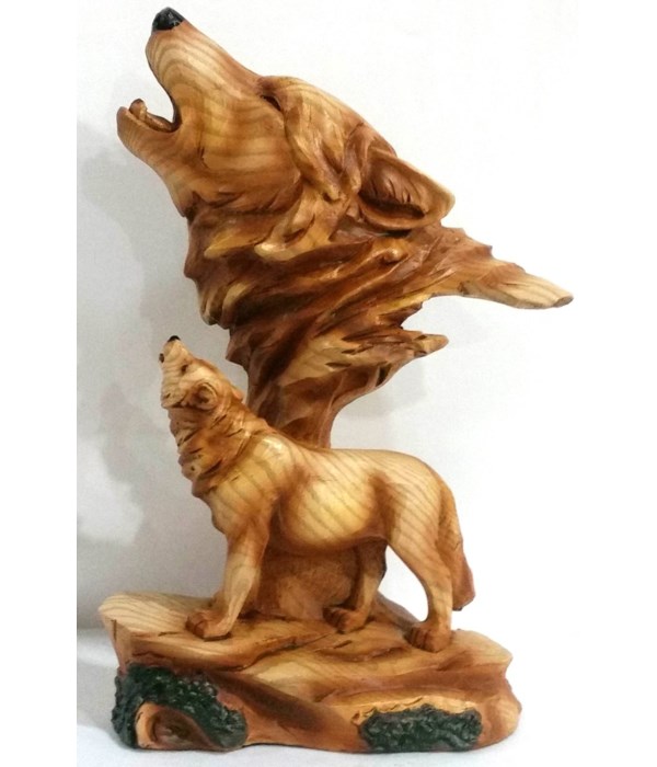 Wood-like " carved" Wolf Head
