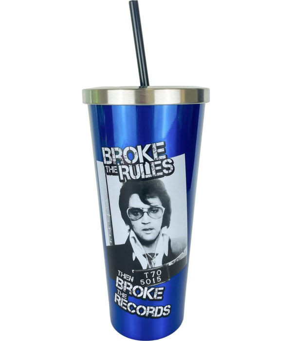 ELVIS STAINLESS CUP W/STRAW