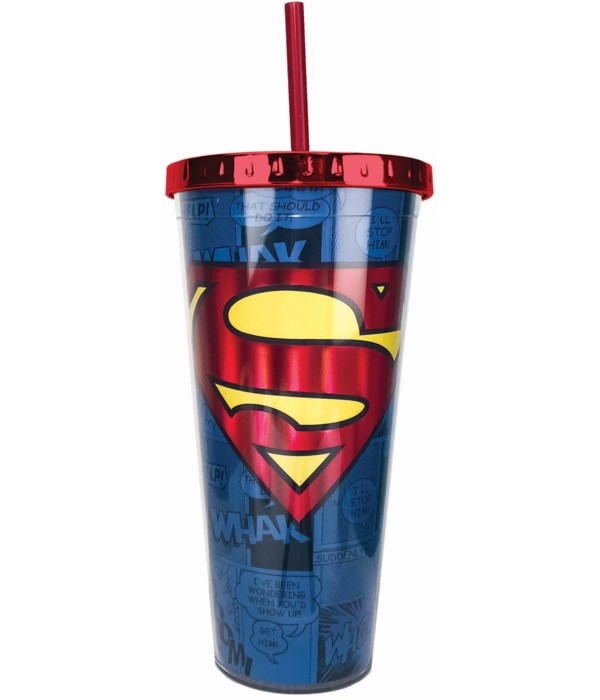 SUPERMAN FOIL CUP W/STRAW