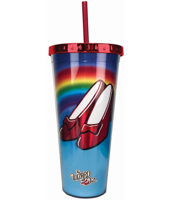 RUBY SLIPPERS FOIL CUP W/STRAW