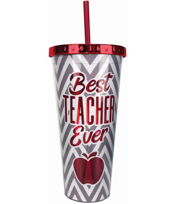 TEACHER FOIL CUP W/STRAW