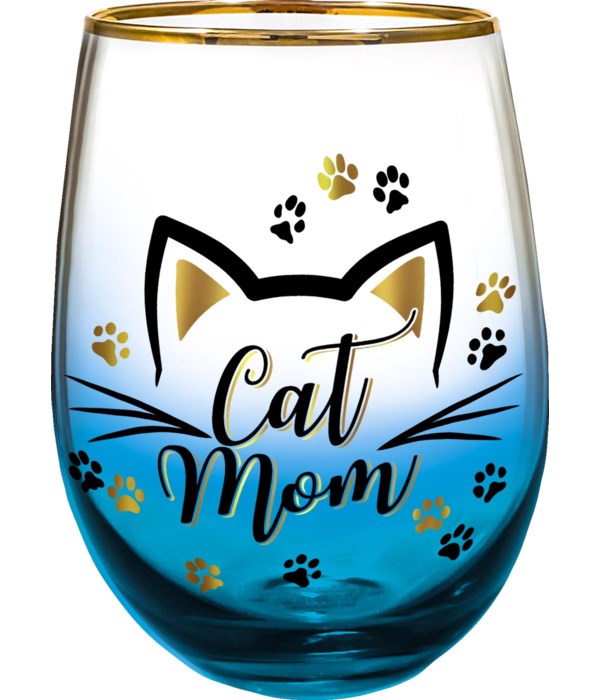 CAT MOM STEMLESS GLASS