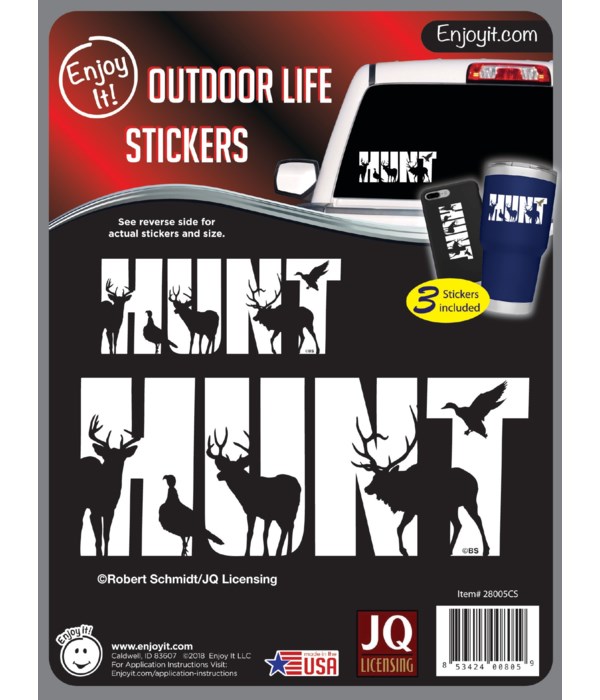 Hunt Type Car Stickers - Robert Schmidt