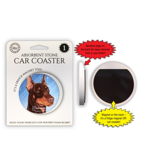 Doberman (Brown) Magnet coaster