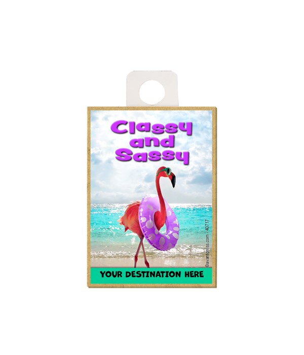 Flamingo on Beach - Classy and Sassy Magnet