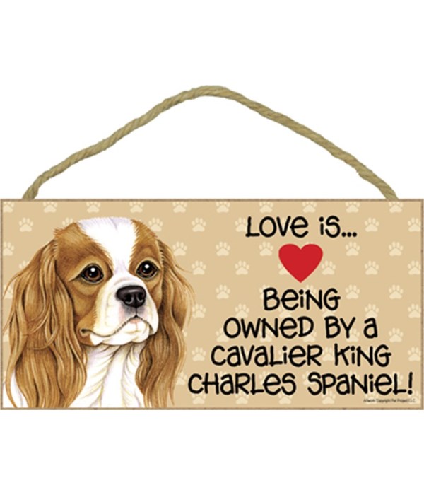 Love is being owned by a Cavalier King Charles Spaniel 5x10 Sign
