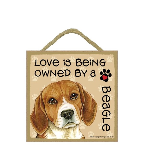 Beagle Love Is.. 5x5 plaque