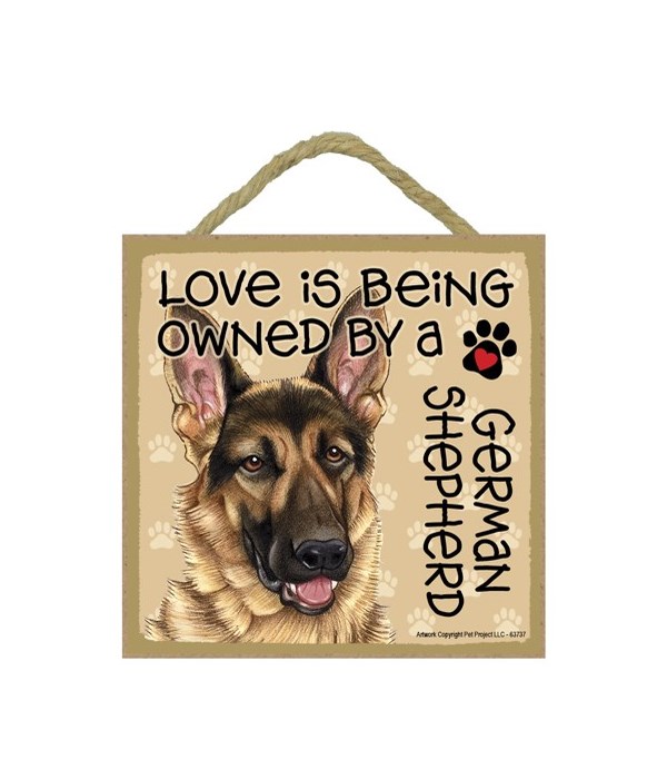 German Shepherd Love Is.. 5x5 plaque
