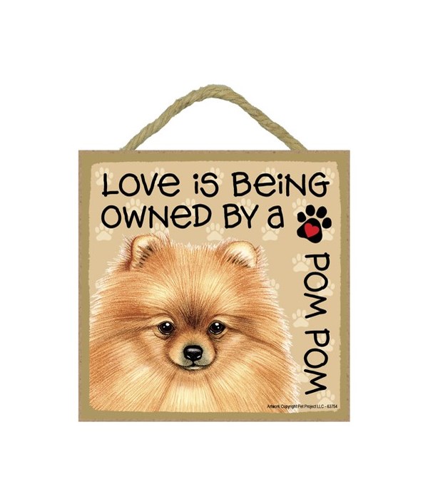 Pomeranian Love Is.. 5x5 plaque