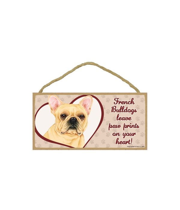 French Bulldog Paw Prints 5x10 plaque