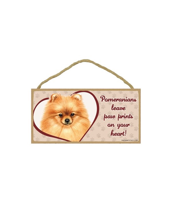 Pomeranian Paw Prints 5x10 plaque