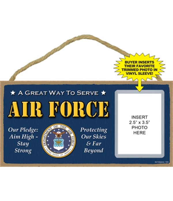 Air Force photo insert 5x10 plaque