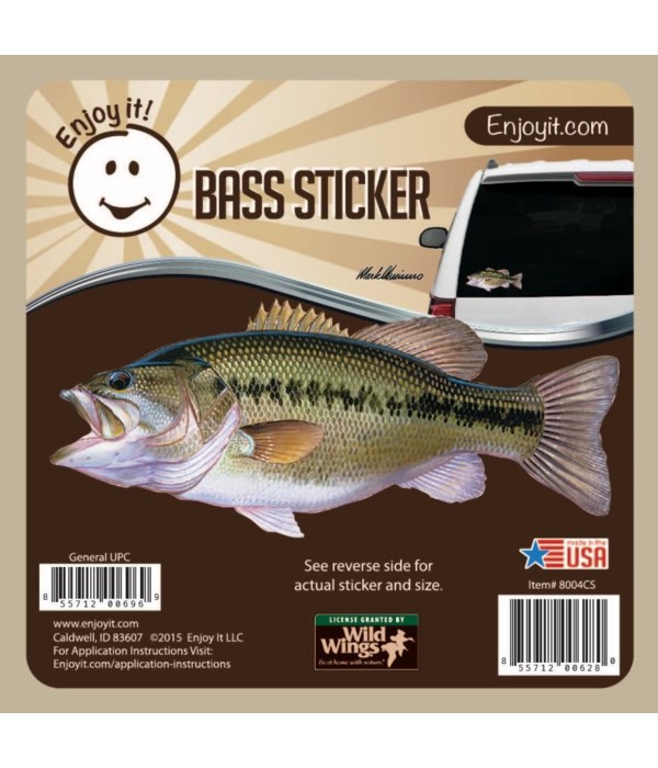 Largemouth Bass Full Color Car Sticker