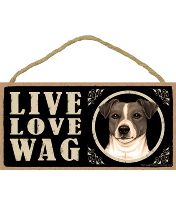 *Jack Russell Live Love Wag 5x10 plaque