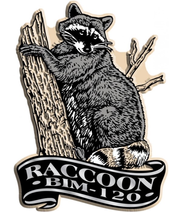 Banner raccoon imprint magnet