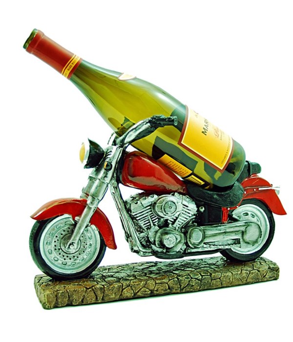 H13" Red Motorcycle Wine Holder