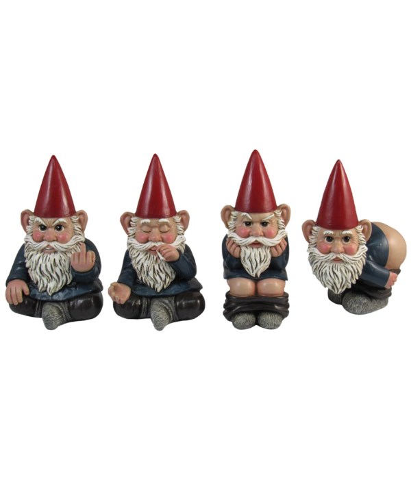 4" Naughty Gnomes 4PC SET