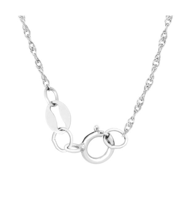 16" Sterling Silver Rhodium Plated Rope Chain