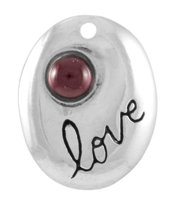 OVAL  LOVE   WITH GARNET ST