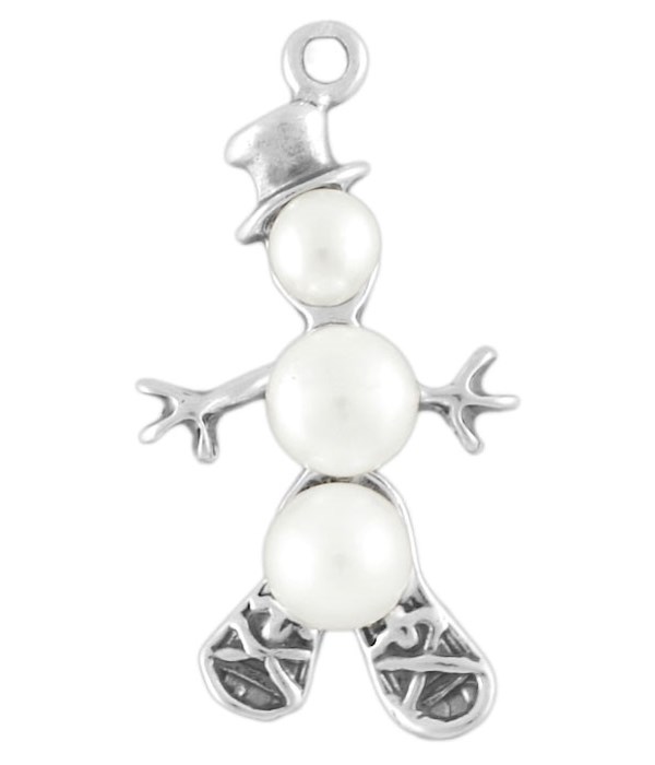 PEARL SNOWMAN WITHSNOW SHOES  FRESH WATER PEARLS