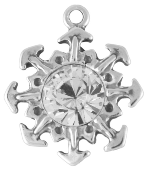 SNOWFLAKE  WITH CLEAR CRYSTAL