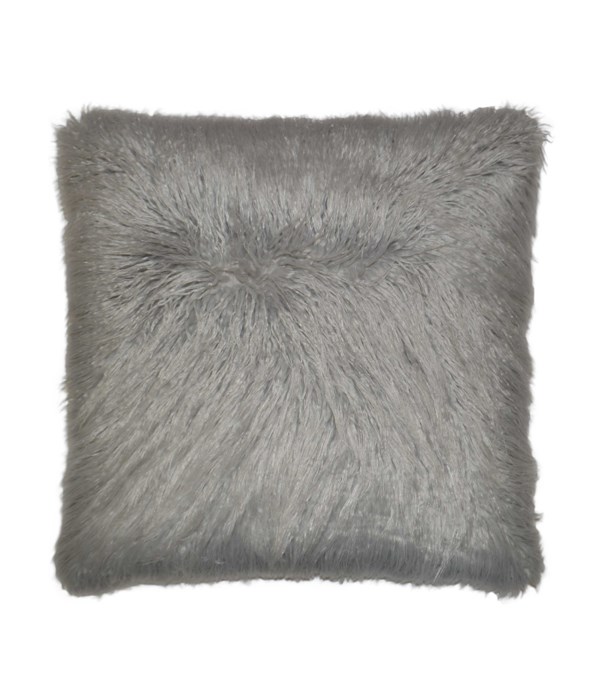 Llama Fur Square Silver Pillow