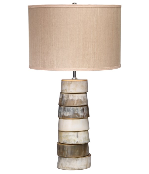 Stacked Horn Table Lamp, Med Drum