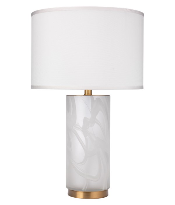 Small Streamer White Table Lamp, Med Drum