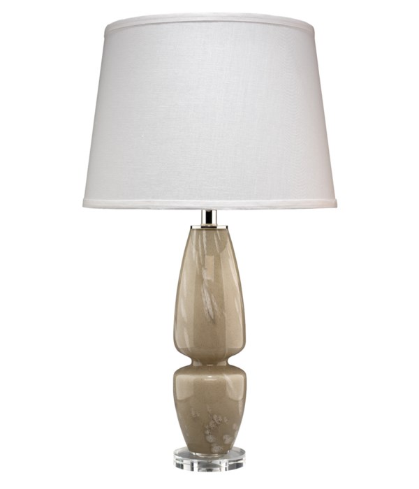 Belted Taupe Glass Table Lamp