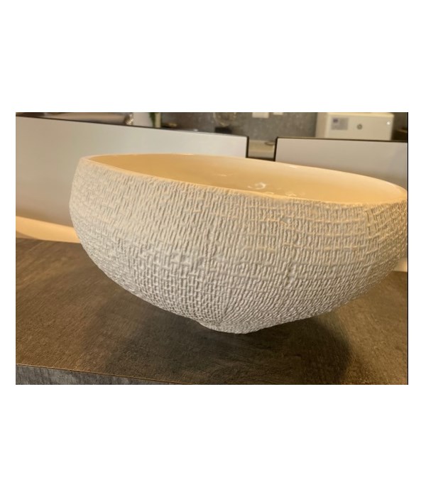 Mara Sand Organic Ceramic Tall Bowl in White 