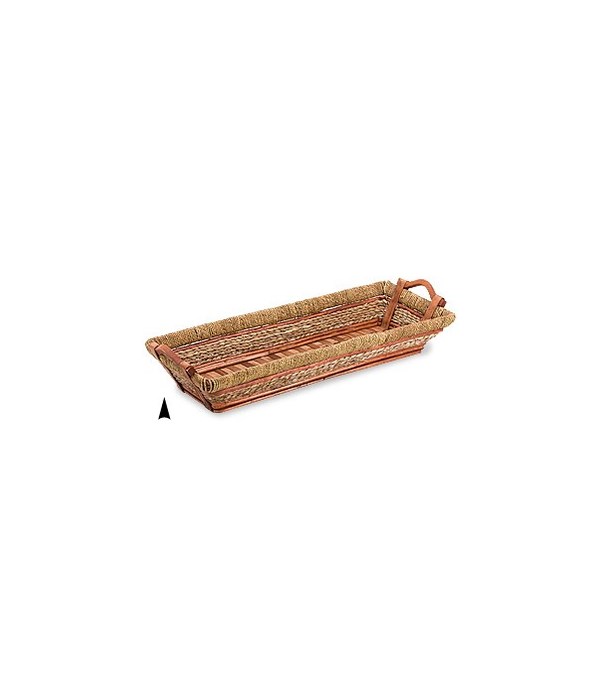 3/13-29 OBLONG WILLOW AND STRAW TRAY CS. PK.: 15
