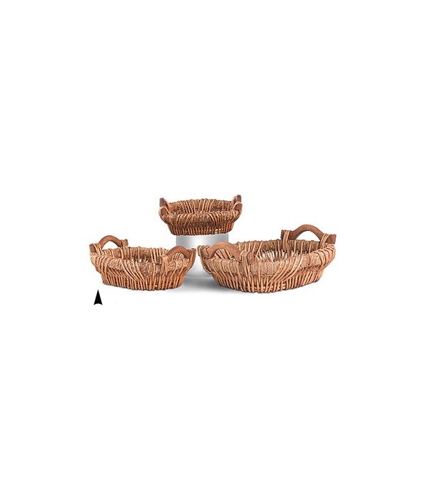 3/254 S/3 OVAL MAIZE AND WILLOW TRAYS CS. PK.: 8