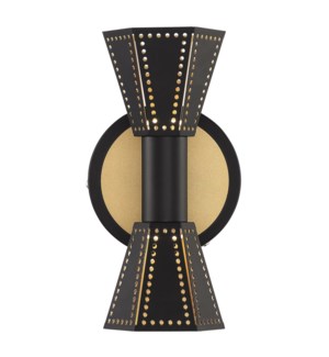 Houston Wall Sconce in Black/Gold