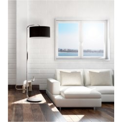 Cannes Floor Lamp in Chrome with Black Shade
