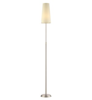 Attendorn Floor Lamp with Narrow Shade in Satin Nickel