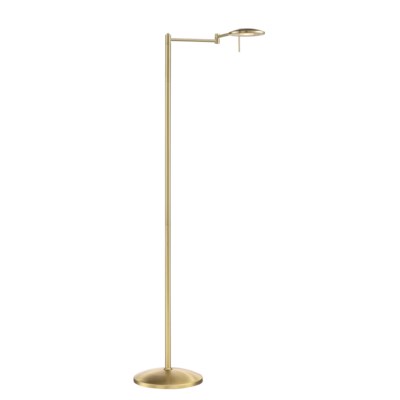 Dessau Turbo Swing Arm Floor Lamp In Satin Brass Floor