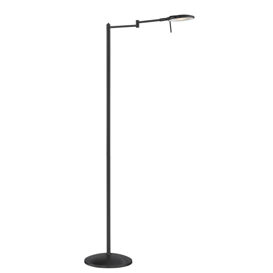 Dessau Turbo Swing Arm Floor Lamp In Museum Black Dallas January
