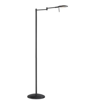 Dessau Turbo Swing-Arm Floor Lamp in Museum Black