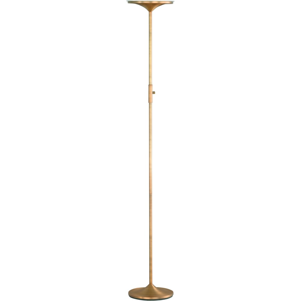 Leipzig Torchiere In Antique Brass, Vintage Brass Torchiere Floor Lamp
