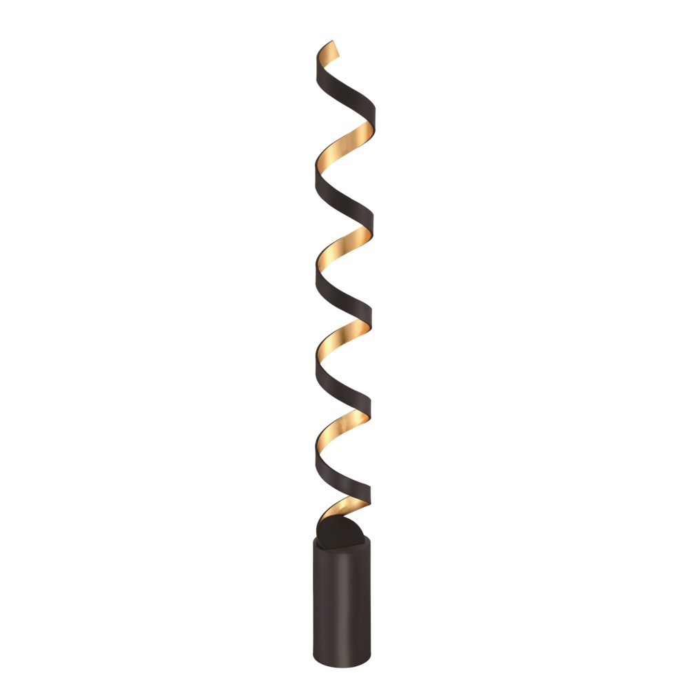 Spiral Floor Lamp in Black and Gold