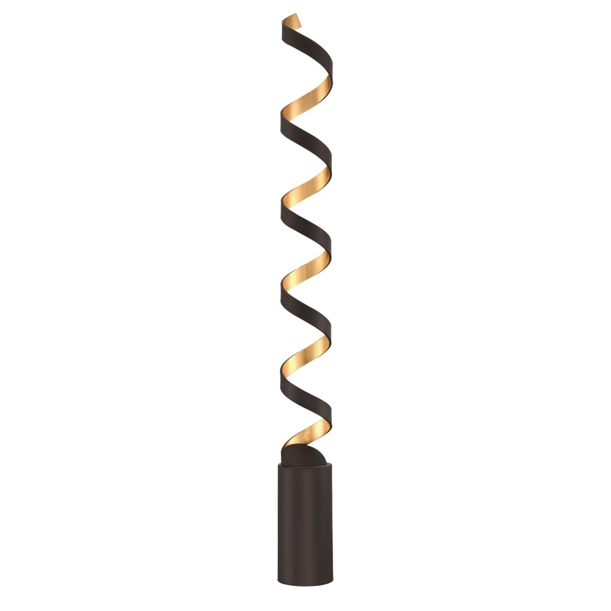 Spiral Floor Lamp in Black and Gold