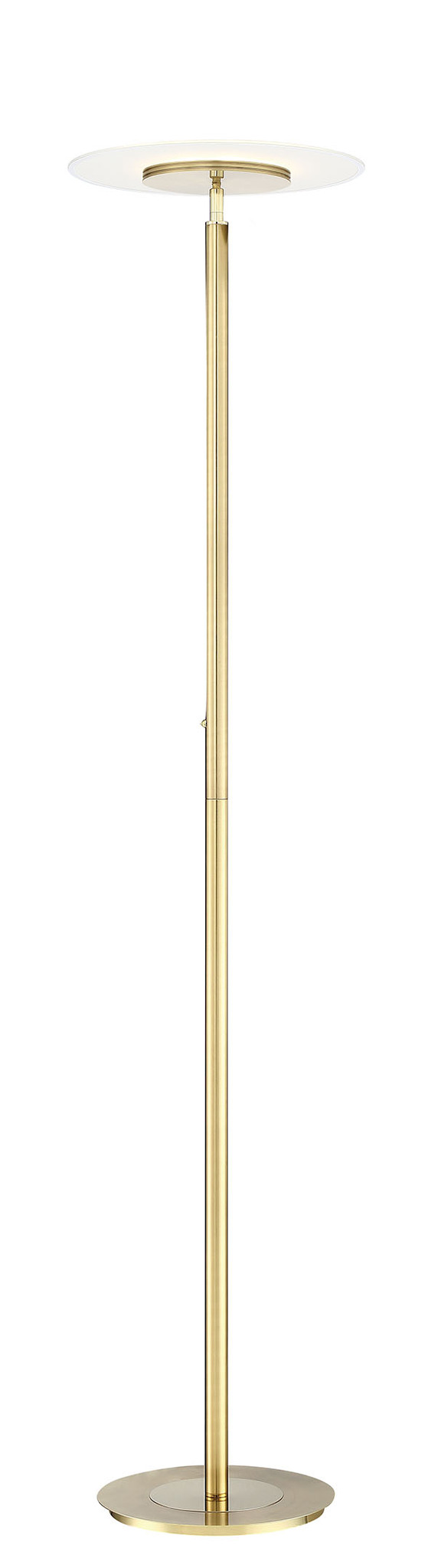 Tampa Single Pole Floor Lamp In Satin Brass Light Engines