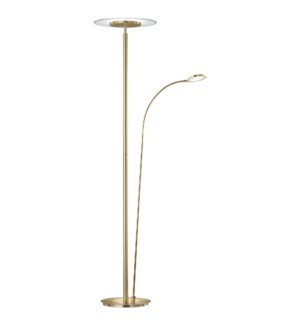 Tampa Double Pole Floor Lamp in Satin Brass